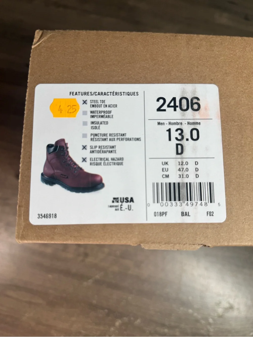 New Red Wing 2406 Men’s 6” Supersole 2.0 Steel Toe EH Work Boots 13.0 D